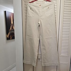 Stradivarius Cream Wide Leg Jeans